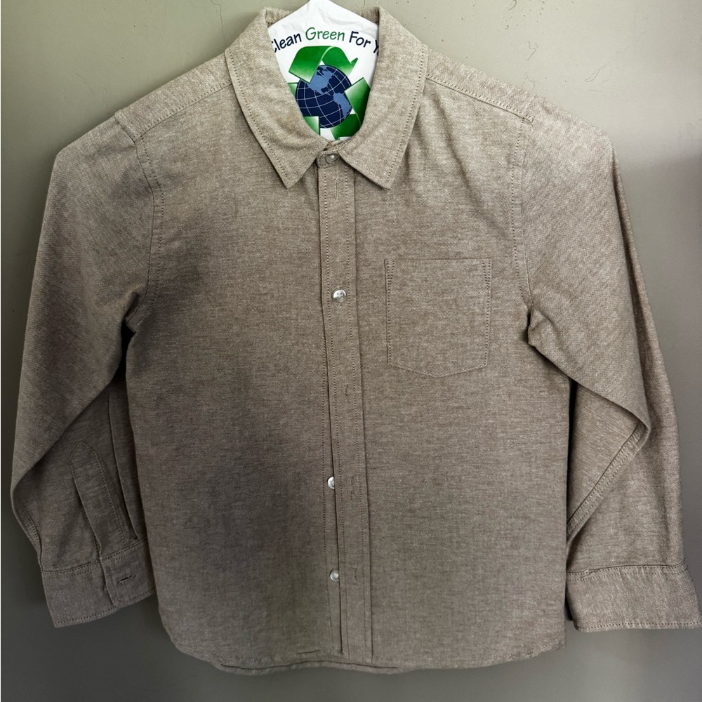 H&M Boys Casual Oatmeal Button Down Shirt